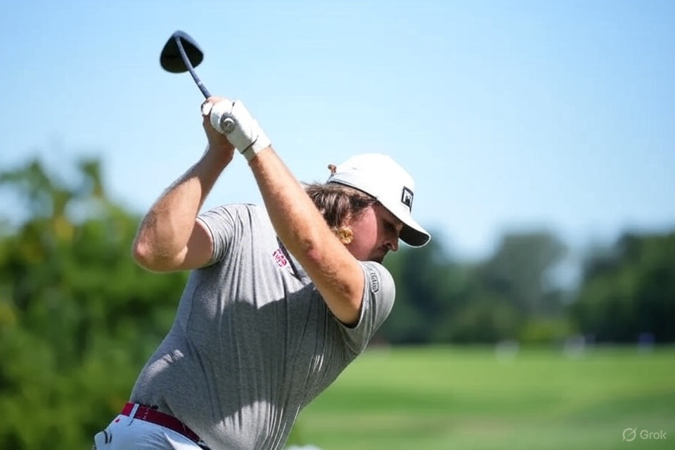 neil-shipley-golf Neil Shipley professional golfer swinging golf club via Grok 3