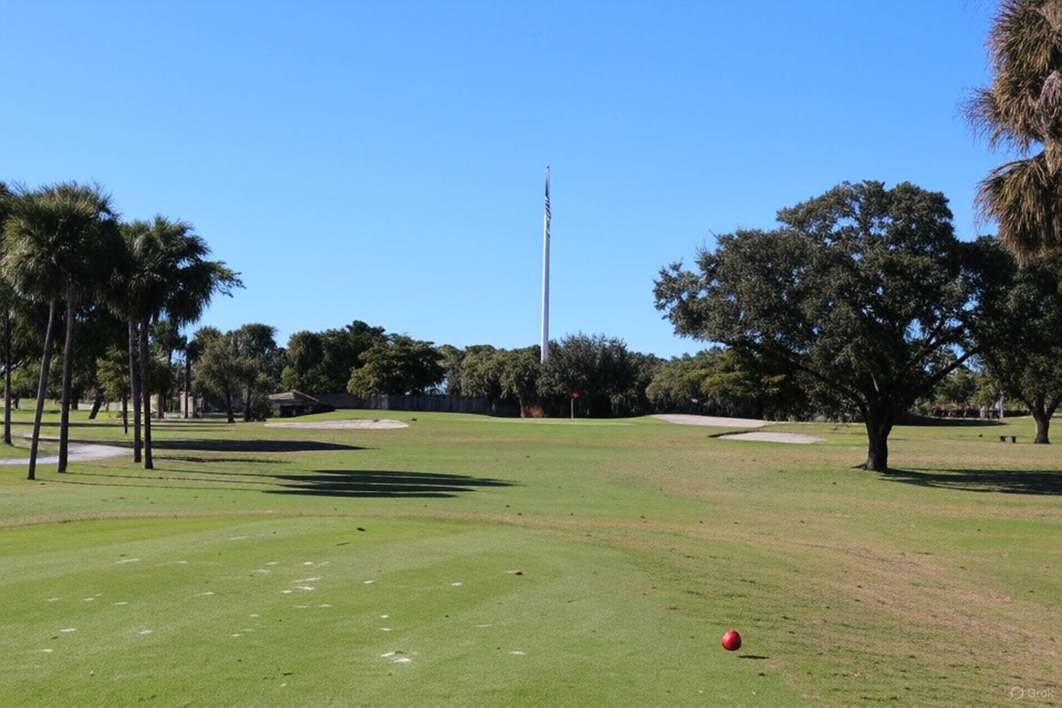 whiskey-creek-country-club-fairway Whiskey Creek Country Club fairway with flag in background via Grok 3