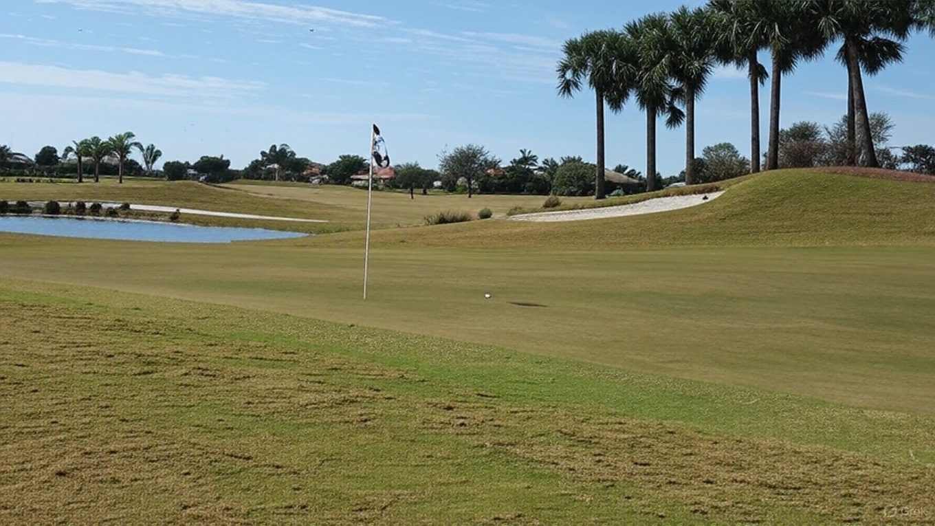 Eagle Lakes Golf Club in Naples Florida green and flagstick via Grok