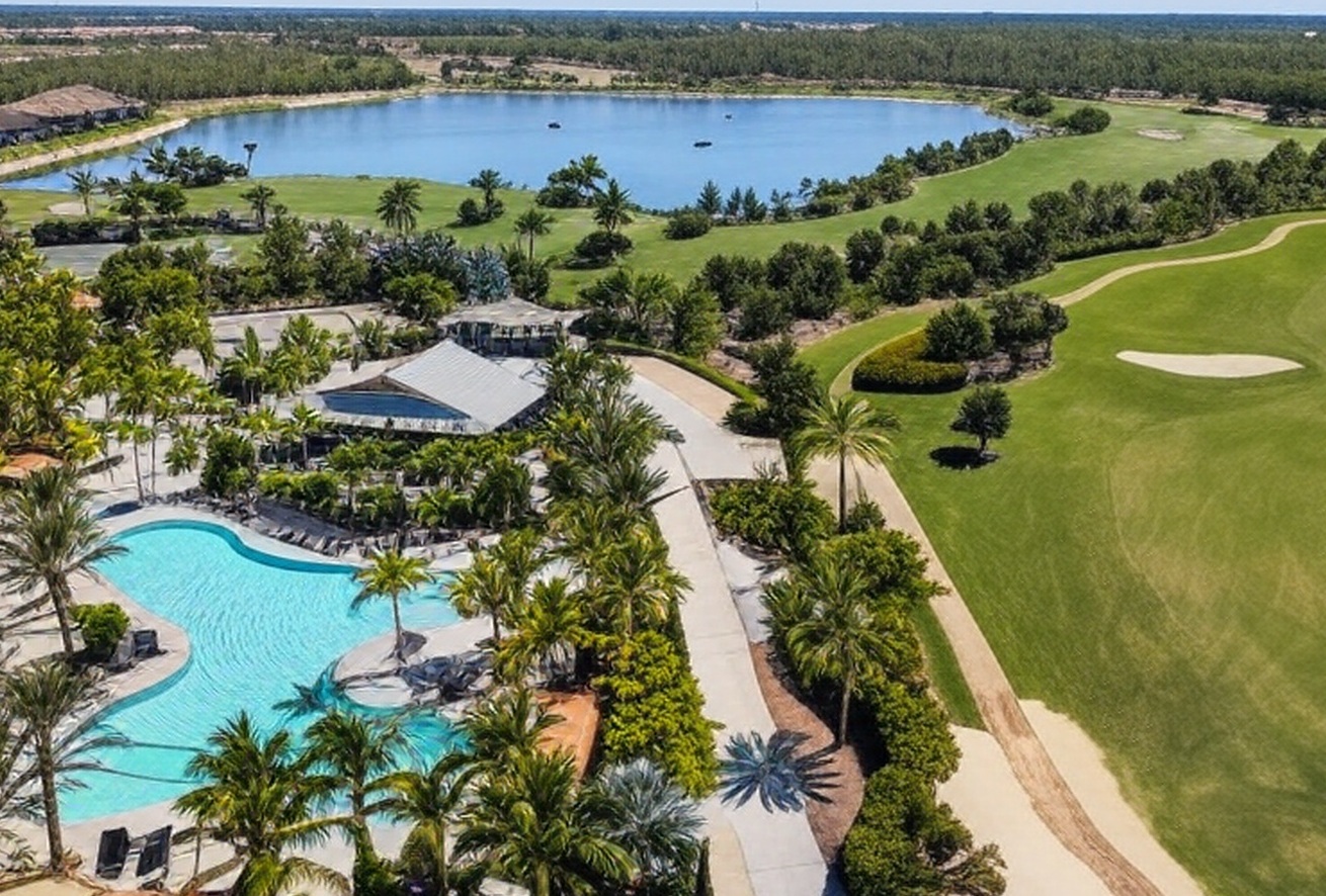Esplanade Golf & Country Club of Naples Florida arial view via Grok