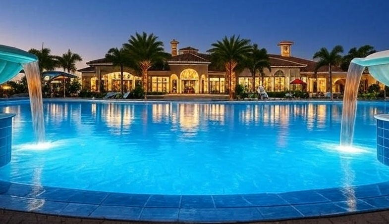 Esplanade Golf & Country Club of Naples FL clubhouse view via Grok