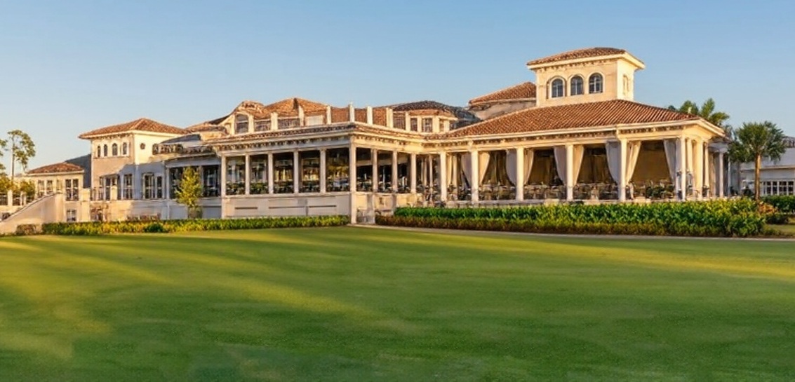 The Club at Mediterra in Naples FL clubhouse view via Grok