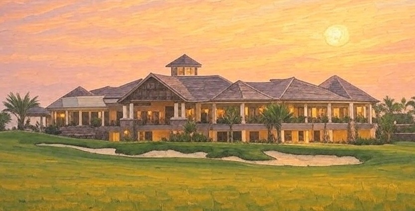 The Quarry Golf Club Naples FL view of clubhouse via Grok