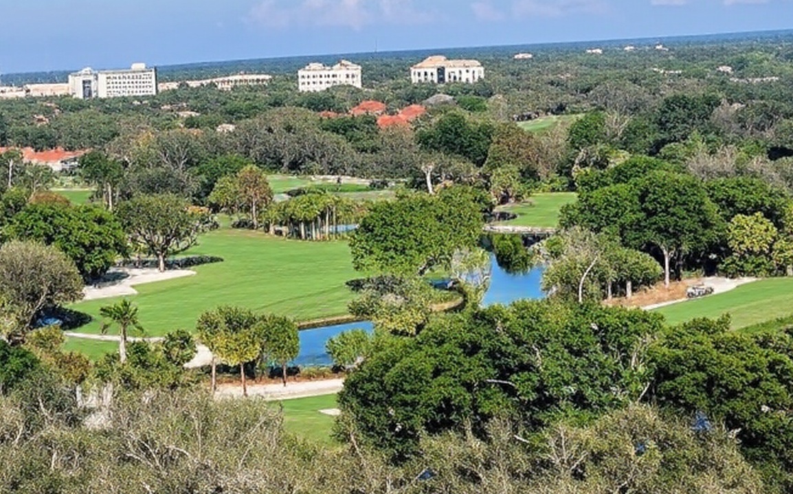Club Pelican Bay in Naples Florida arial view via Grok