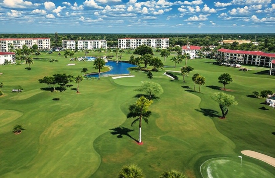 High Point Country Club in Naples FL arial view of golf course via Grok