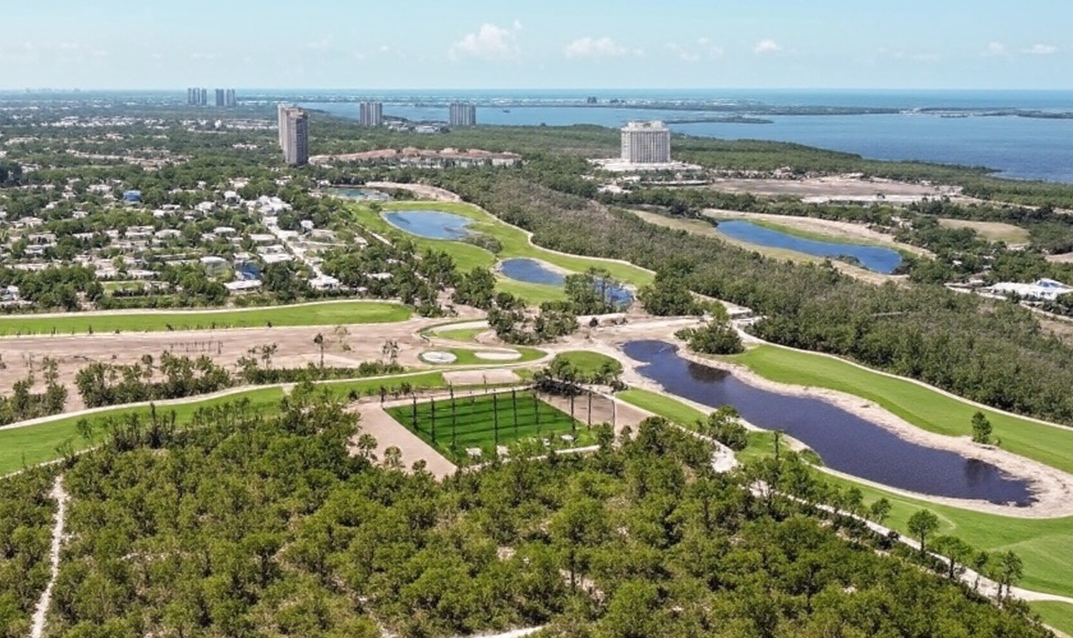 Saltleaf Golf Preserve in Bonita Springs Florida arial view of golf course via Grok