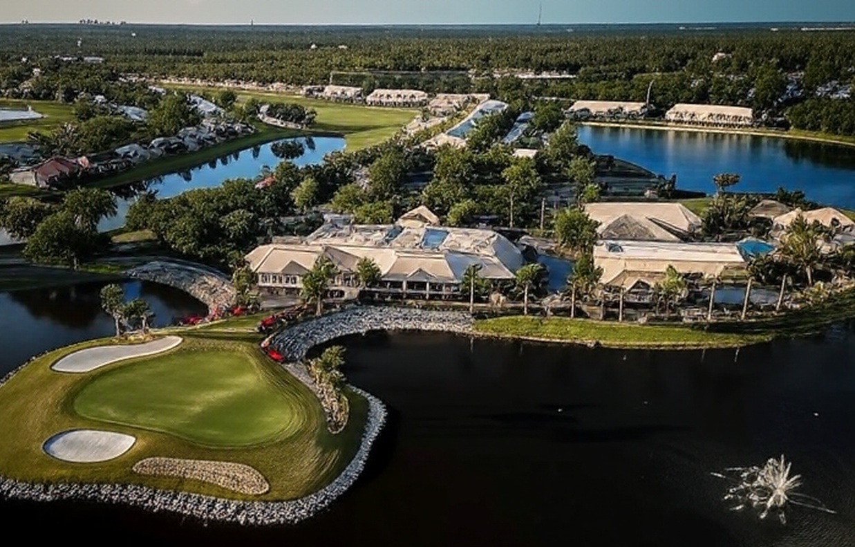 Worthington Country Club in Bonita Springs Florida arial view of club house via Grok