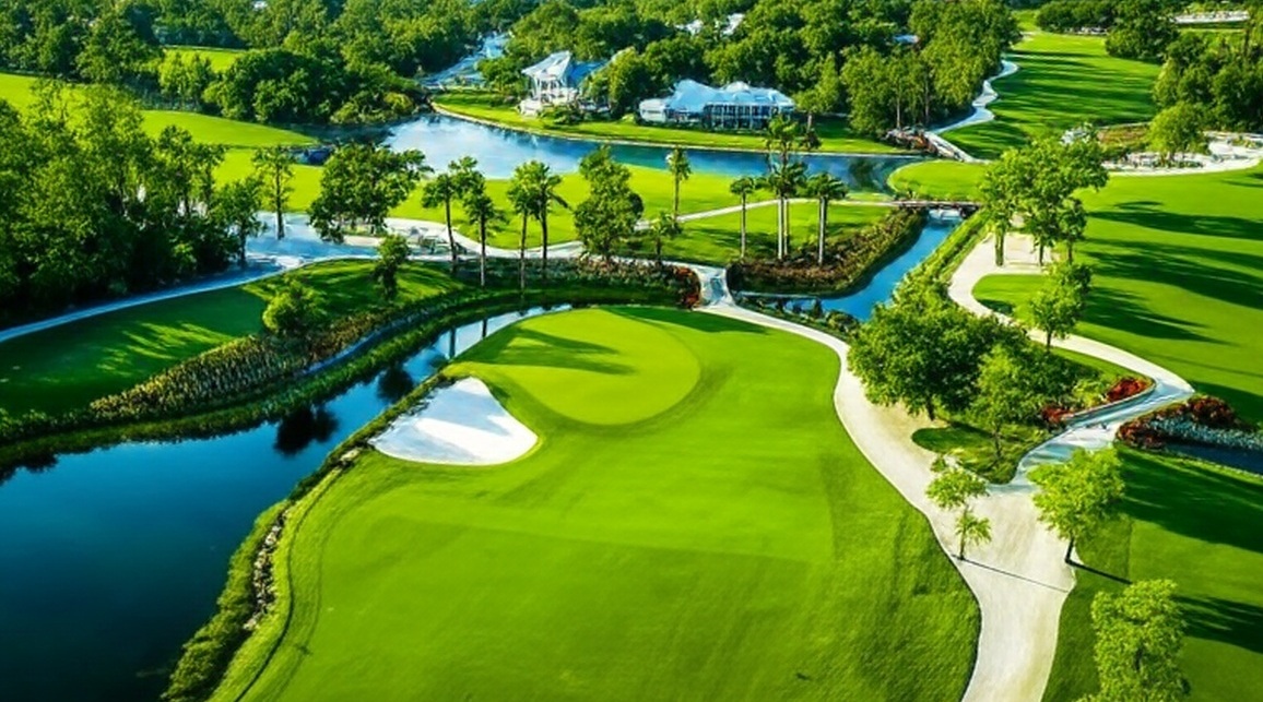 Wyndemere Country Club in Naples Florida arial view of golf course via Grok