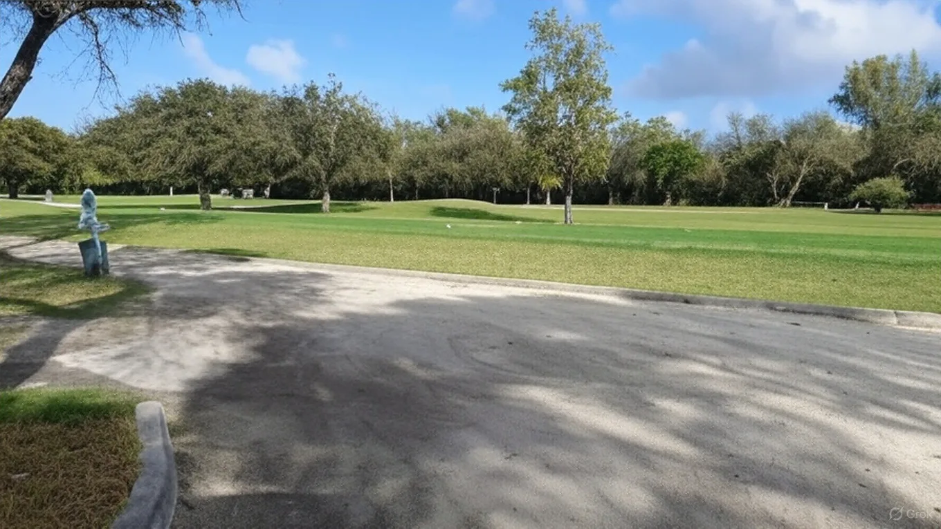 Greynolds Golf Course tee box and cart path via Grok