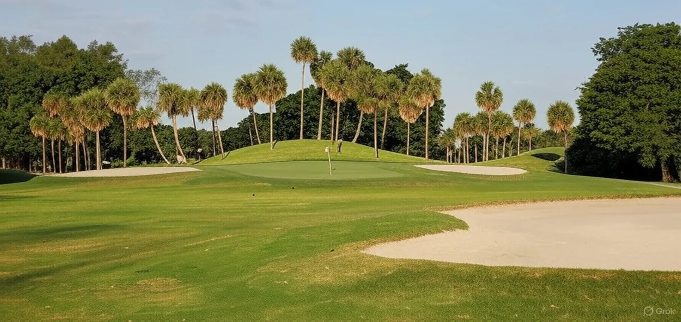 Miami Lakes Golf Club green and sandtraps via Grok