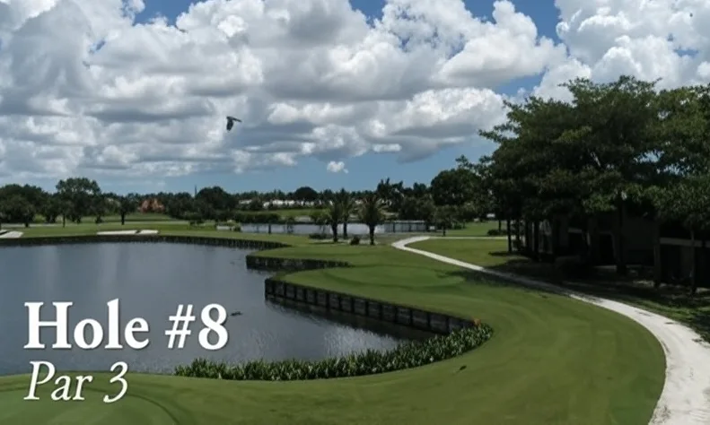 Aberdeen Golf & Country Club in Boynton Beach Florida view of Par 3 8th hole via Grok