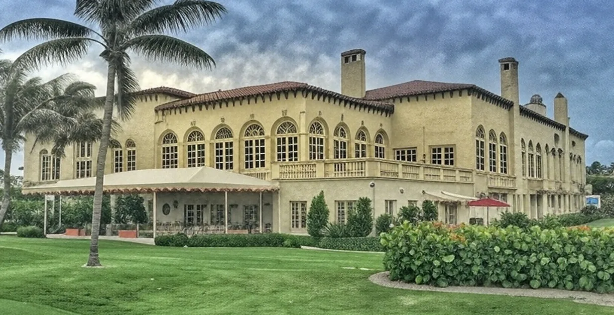 Gulf Stream Golf Club in Delray Beach Florida view of clubhouse via Grok