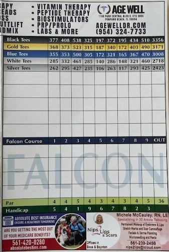 Osprey Point Golf Course Falcon Scorecard via SoFloGolf