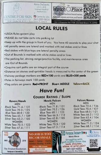 Osprey Point Golf Course Local Rules