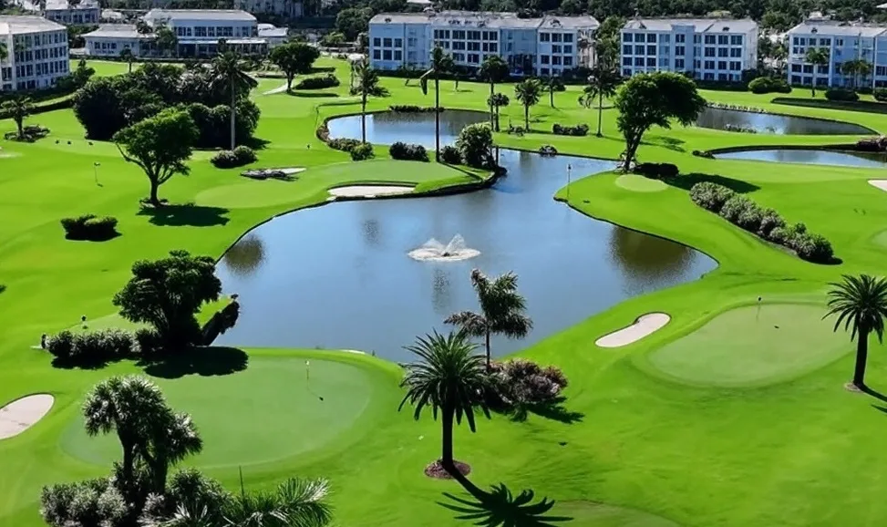 St Andrews Club in Delray Beach Florida arial view of golf course via Grok