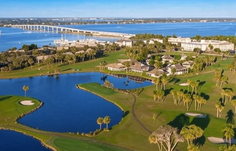 The Ocean Club in Stuart Florida arial view of golf course via Grok
