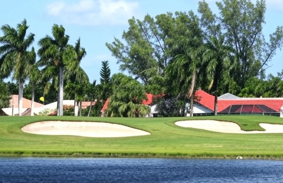 Boca Greens Country Club in Boca Raton Florida view of golf course via Grok