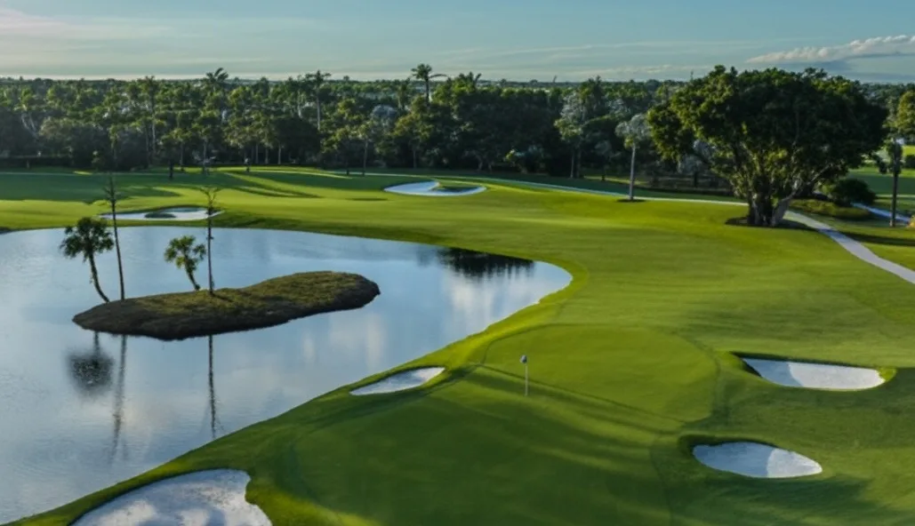 BallenIsles Country Club in Palm Beach Gardens Florida arial view of golf course via Grok