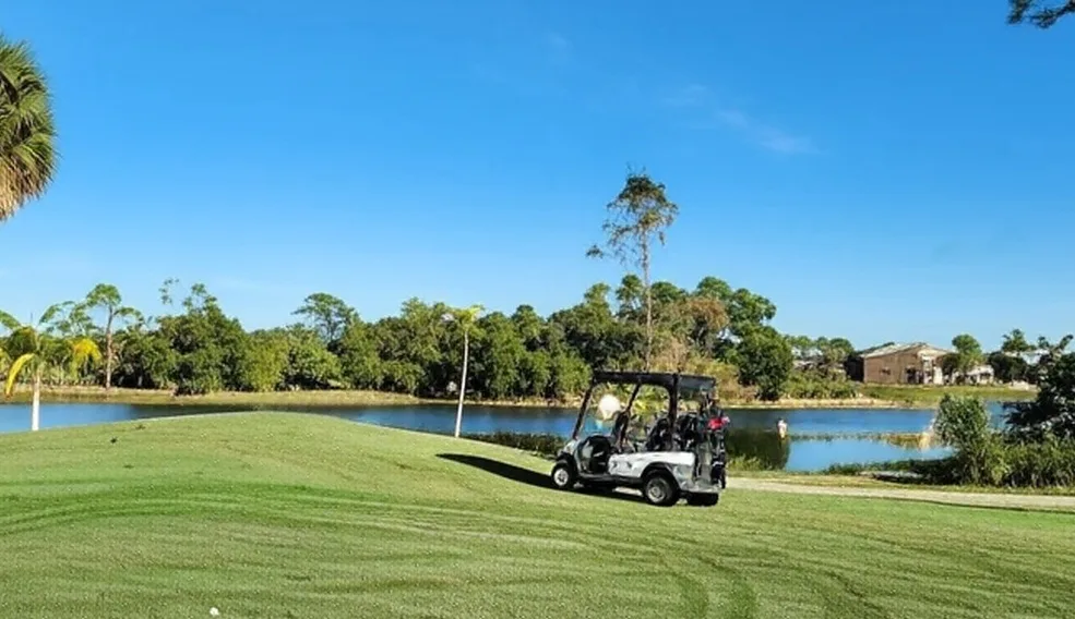Madison Green Country Club in West Palm Beach Florida view of golf cart on course