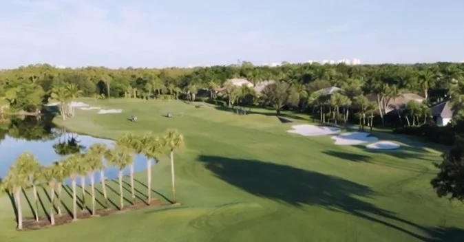 Pelican Marsh Golf Club in Naples Florida arial view of golf course via Grok

