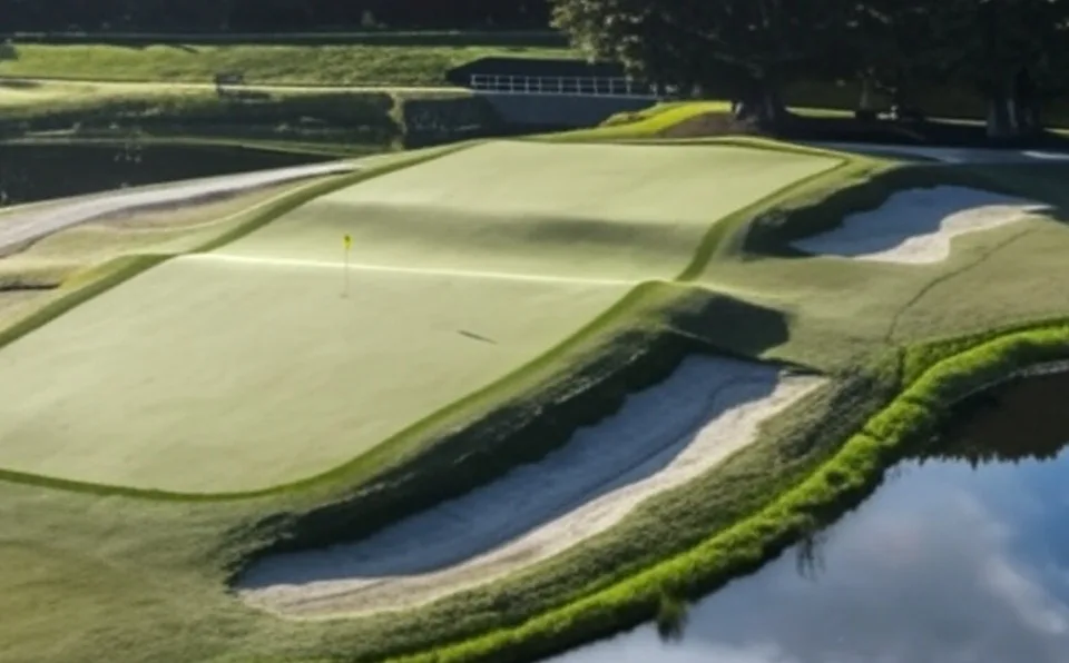 PGA National Estate Golf Course in West Palm Beach Florida view of green via Grok
