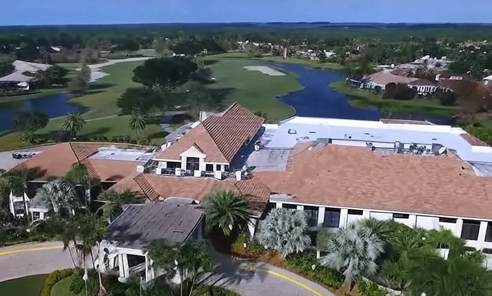 The Club at Ibis in West Palm Beach Florida arial view of clubhouse and golf course